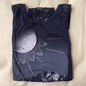 Hollister Navy Lace Racerbank Tank Top